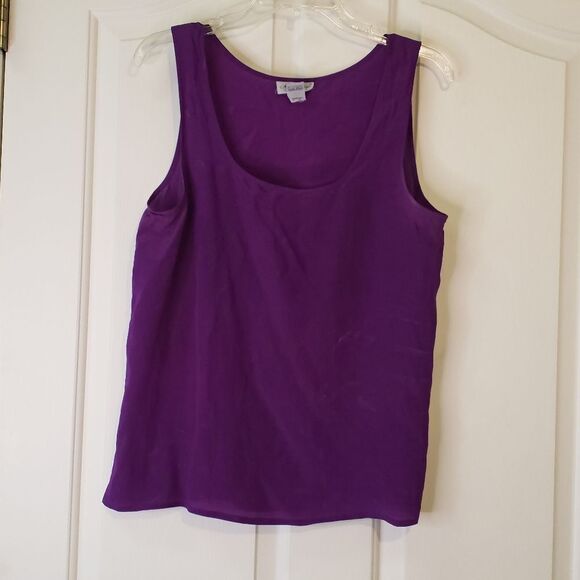Adam Douglass Silk Purple Sleeveless Top - Picture 1 of 4